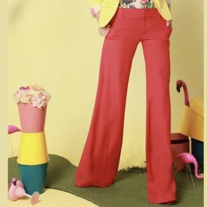 Alice + Olivia linen blend low wide leg trousers